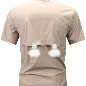 Chemise Sportive Tricotée pour Homme – Tendance Estivale, Couleur Unie, Manches Courtes, Col Rond, Vêtement de Travail, Séchage Rapide, Respirante, Anti-Plis - Product Image 5