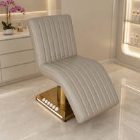 Table de soin électrique à 3 moteurs, design monobloc, colonne dorée brossée, base LED, personnalisable pour salon, spa, traitement facial, clinique