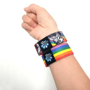 Individuelles Sublimations-Regenbogen-elastisches Armband Mode bedrucktes Polyester-Elastisches Armband-Armband