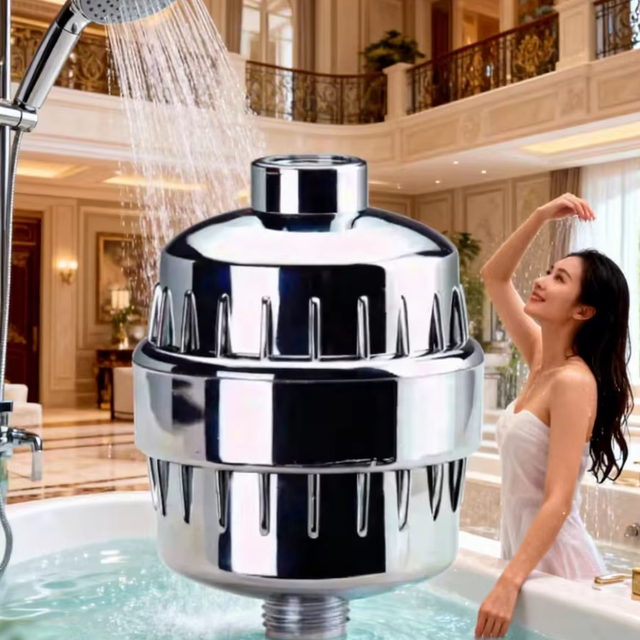 Popular 15-Stage Alkaline Activated Carbon Shower Water Filter KDF Chlorine Removal New Household Plastic Design