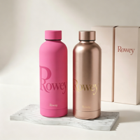 Thermos élégant Rowey en or rose et rose - Bouteille réutilisable haut de gamme pour cadeaux d'entreprise