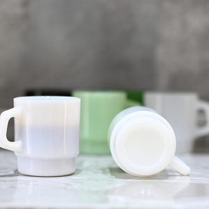 Boissons personnalisées en verre de couleur opaque Tasse à thé en verre de jade Tasse à café en verre borosilicate avec poignée - Product Image 4
