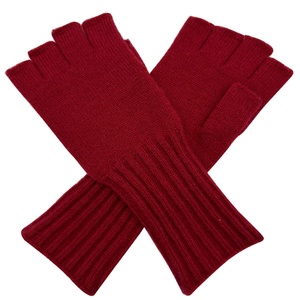 Gants sans doigts personnalisés pour femmes gants tricotés sans doigts en acrylique pour l'<span class=keywords><strong>hiver</strong></span> gants chauds en cachemire pour femmes en tricot côtelé de couleur unie - Product Image 1