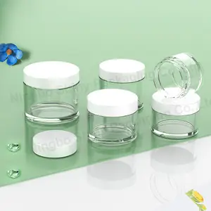Custom 50g 80g 100g 120g 200g PET Plastic Heavy Wall Jar Cream Jar Heavyweight Jar For Skincare Cosmetics Packaging