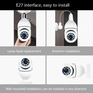 Caméras de surveillance IP Wifi panoramiques 360° 5G 2.4G, caméras de sécurité domestique sans fil, ampoule E27, caméra réseau PTZ CCTV - Product Image 6