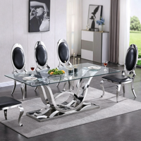 Table à manger rectangulaire moderne avec plateau en marbre blanc et base en métal doré à courbes entrelacées, table minimaliste pour salle à manger à domicile