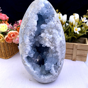 Cristal curativo natural de alta calidad, espécimen artesanal, cristal en bruto, Druzy, geoda de <span class=keywords><strong>Celestina</strong></span> cruda - Product Image 3