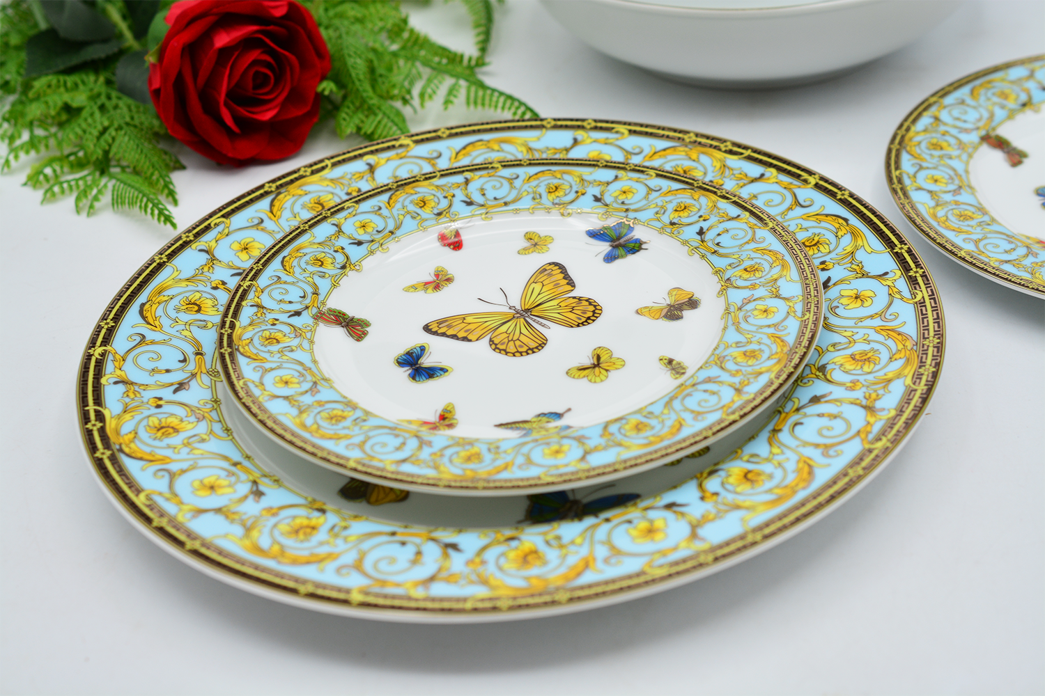 Dinner Plate Versace Butterfly Garden China 98pcs Famous Brand