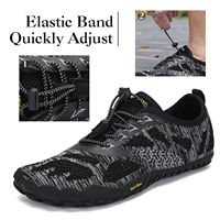 Chaussures de trail running minimalistes pour hommes noires avec semelle en grille