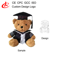 Vente en gros d'ours en peluche personnalisés écologiques en tissu PP avec logo de remise de diplôme et chemise personnalisée, certifiés CE