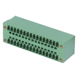 PCB takılabilir bağlantı kutusu 3.5mm pitch yatay erkek terminal bloğu hizalanmış çift sıra pin başlığı ile somun
