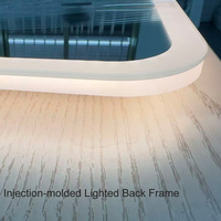 Moderner Intelligenter LED-Rahmenloser Badezimmerspiegel 136x86cm Beschlagfrei Wandmontiert Beleuchtet IP44 Touch-Schalter für Salon/Hotel