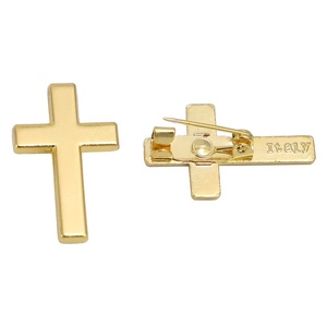 เข็มกลัดรูปไม้กางเขนสีทองสำหรับชาวคริสต์ - Product Image 1