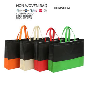 OEM Sacs fourre-tout pour le Nouvel An réutilisables écologiques personnalisés Sacs de marché bicolores à la mode Sacs à provisions non tissés bicolores - Product Image 1