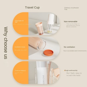Vaso Plegable de Plástico para Enjuague Bucal con Diseño de Dibujos Animados y Separación Sellada para Líquidos y Sólidos, 2 en 1, para Guardar Pasta de Dientes - Product Image 4