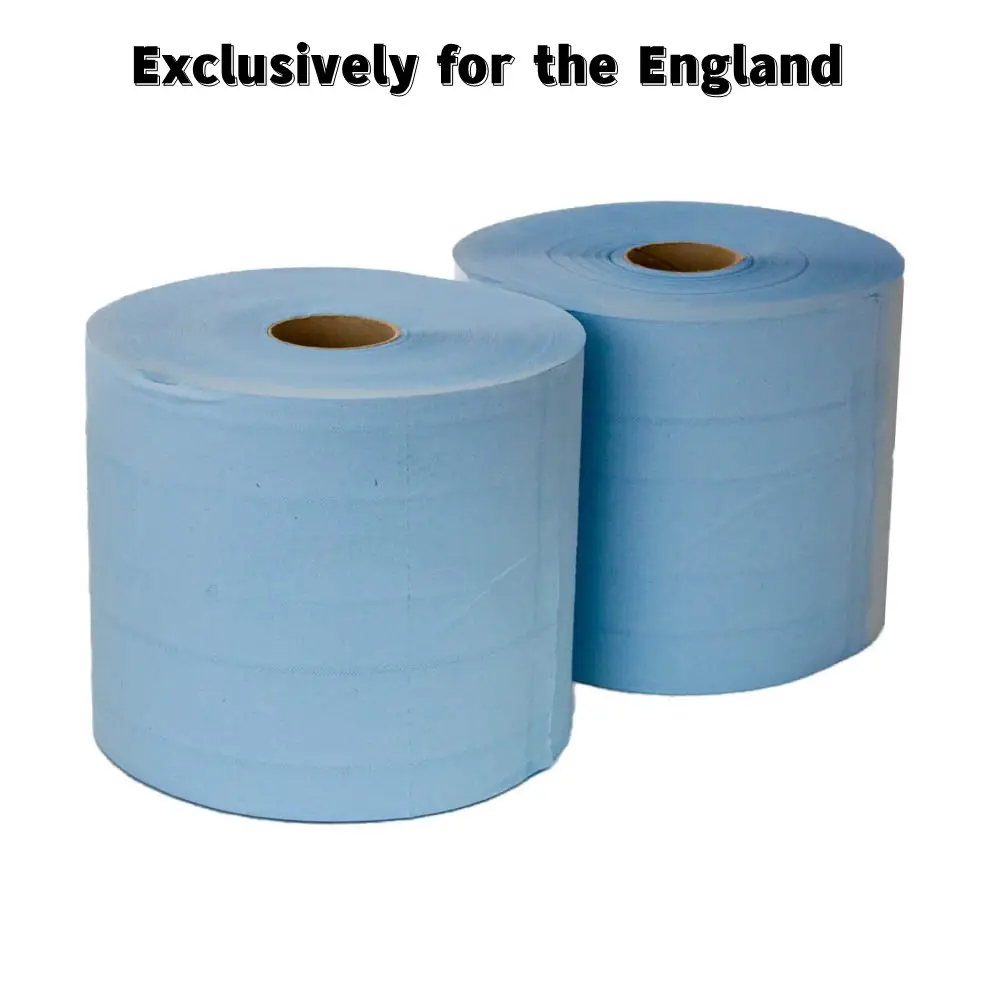 Commercial Recycled Blue 2 Ply Embossed Centre Feed Compatible Big Hand Paper Towel Tissue Rolls