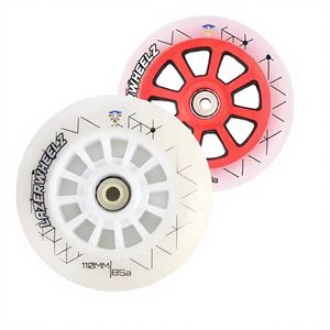 Ruedas de <span class=keywords><strong>Patines</strong></span> en Línea de Carreras <span class=keywords><strong>110</strong></span> 125 <span class=keywords><strong>mm</strong></span>, Multicolor Verde Brillante, Resistentes al Desgaste para Exteriores, Alta Elasticidad, Grado Rápido - Product Image 1