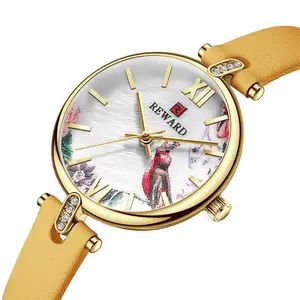 報酬23006安い広州の女の子の時計最新の本革バンド防水シンプルな学生の時計キット