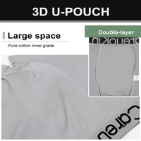 Celana Boxer Pria Careuokin 2025 Bahan Sutra Es Bermotif Hitam Abu-abu Sutra Susu Ukuran Besar (Xxxl) Model Mid-rise Bernapas