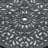 Ensemble de table à manger d'extérieur en aluminium moulé en 5 pièces avec quatre fauteuils ornés de sculptures pour jardin et terrasse