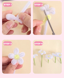 Jouet éducatif nettoyeur de tuyaux <span class=keywords><strong>STEAM</strong></span> Arts décoration bricolage jouet nettoyeur de tuyaux Kits d'artisanat Bouquet de fleurs de lys pour enfants et adultes - Product Image 3