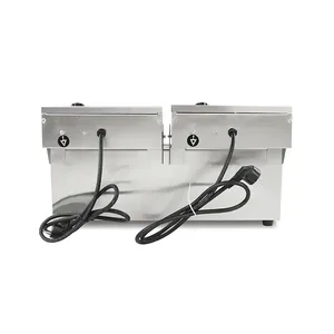 Double tank 6L Oil Capacity Economic Commercial Stainless Steel <strong>Electric</strong> <strong>Potato</strong> <strong>Chips</strong> <strong>Fryer</strong> with Valve - Product Image 6