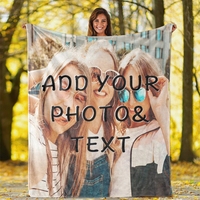 Couverture en peluche de flanelle d'animaux imprimée par sublimation numérique personnalisée en gros Cadeau de Noël chaud et doux pour les enfants pour le lit