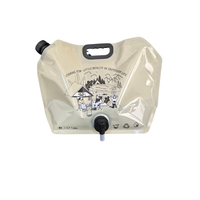 Sac de rangement d'eau pliable pour camping en plein air 8L Sac de rangement d'eau pliable portable avec sac de robinet à bouton