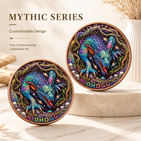 Pièce de monnaie en cuivre pur 999 de 5 oz, plusieurs types, colorée, en relief, série animale mythologie nordique, édition de collection