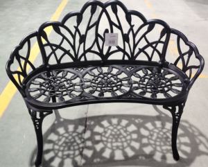 ม้านั่งในสวนทำจากอลูมิเนียมหล่อพร้อมที่วางเก้าอี้กลางแจ้งที่กันน้ำได้สำหรับสวนสนามหลังบ้าน - Product Image 3