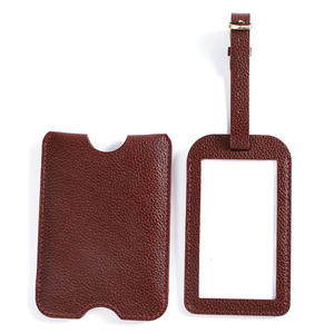 Étiquette de bagage de voyage en cuir véritable souple de luxe avec logo personnalisé, étiquette de bagage d'avion, étiquette de valise - Product Image 3