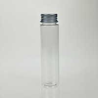 Tube de stockage de 110ml Tube à essai Conteneur de sel de bain Bouchon à vis OEM Transparent en plastique PET Fond plat en plastique alimentaire Sérigraphie