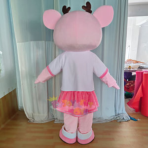 <span class=keywords><strong>Disfraz</strong></span> personalizado de Mascota de ciervo <span class=keywords><strong>rosa</strong></span>/naranja 1,7 m/1,8 m/1,9 m/2M lindo traje de ciervo de dibujos animados para evento Fiesta Navidad Carnaval - Product Image 3