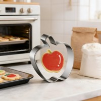 Roestvrijstalen fruitkoekjesvormer Appel Aardbei Ananas Citroen Peer Biscuitvorm Vaatwasmachine Magnetronbestendig Bakgereedschap