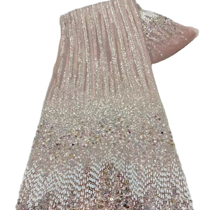 Vestido de Lujo Francés para Mujer a Precio Económico, Bordado a Mano con Cuentas, Lentejuelas, Encaje, Piezas de Malla, 100% Poliéster Elástico - Product Image 2