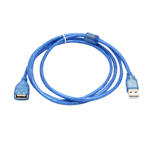 สายต่อขยาย USB 2.0 ชาย-หญิง แบบ A ต่อ A สีฟ้าใส PVC ความยาวเต็ม - Product Image 1