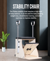 Chaise Wunda en bois de chêne, stable, avec poignées Eco Fitness et 4 ressorts, combo chaise Pilates