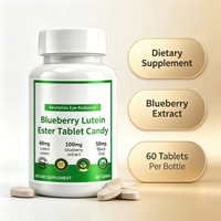 Tablet Lutein Ester Blueberry Potensi Tinggi dengan Vitamin C, Dukungan Penglihatan, Permen Kompres 60 Buah