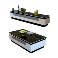 Combinaison meuble TV table basse rectangulaire personnalisée ensemble de meubles en verre trempé ensemble de combinaison simple et moderne pour salon
