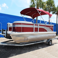 Bateau ponton en aluminium à moteur, yacht de sport, sièges de pêche, ensemble complet, flotteur, petite barge de fête