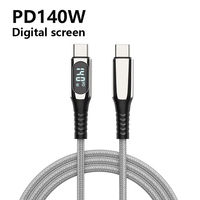 Cable de Carga Rápida PD de 140W con Pantalla LED Tipo C para Teléfono Móvil, 1m/2m, 5A, para Computadora e Impresora