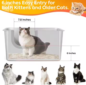 Pro XL kotak kotoran kucing 12 inci, pelindung Dinding anti bocor bahan baja tahan karat untuk rumah multi-kucing - Product Image 5