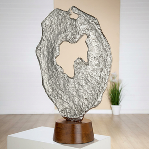 Abstract Metal Sculpture Irregular Shape Handmade Artistic <b>Decor</b> Modern Design Tabletop Living Room Display - Product Image 1