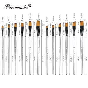 Panwenbo-Ensemble <span class=keywords><strong>de</strong></span> 6 pinceaux <span class=keywords><strong>de</strong></span> forme ronde en nylon pour peinture à l'huile et à l'aquarelle, 6 pièces - Product Image 5