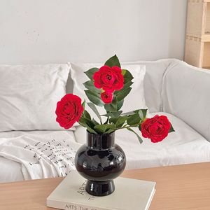 Flores Artificiales de Camelia de Seda, Alta Simulación, Decoración para Sala de Estar - Product Image 4