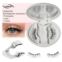 Cils magnétiques 3D souples en gros, effet maquillage naturel, sans colle, imperméables avec applicateur, courbure D, certifiés CE