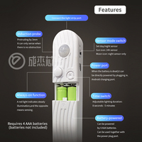 Bande lumineuse LED néon à activation par mouvement, alimentée par batterie 5V, flexible, pour escaliers, placards, armoires, décoration intérieure