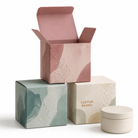 Boîtes d'emballage en papier personnalisées de haute qualité avec logo, boîte à bougie recyclée de luxe vide pour pot de bougie ambrée