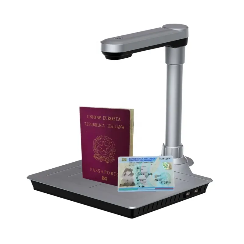 ホテルポータブルIDカードOCRパスポートスキャナーA4ブックビジネスバンクオフィスドキュメントリーダーハードパッド付き