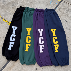 Pantaloni Larghi da <span class=keywords><strong>Uomo</strong></span> Personalizzati in Spugna Francese con Patch a Lettere in Rilievo Stile Y2K Hip Hop Streetwear Produttore di <span class=keywords><strong>Abbigliamento</strong></span> Personalizzato - Product Image 1